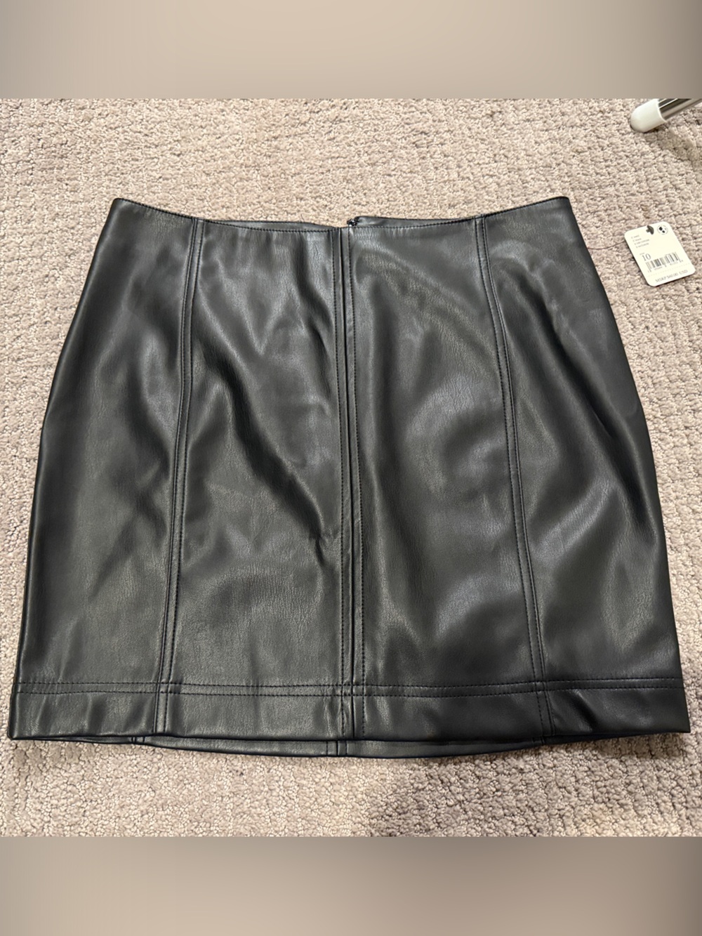 Free People Black Faux Leather Panel Mini Skirt
